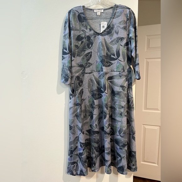 Coldwater Creek Dresses & Skirts - Coldwater Creek Multi Colored Leaf Print Dress Women’s Petite Medium